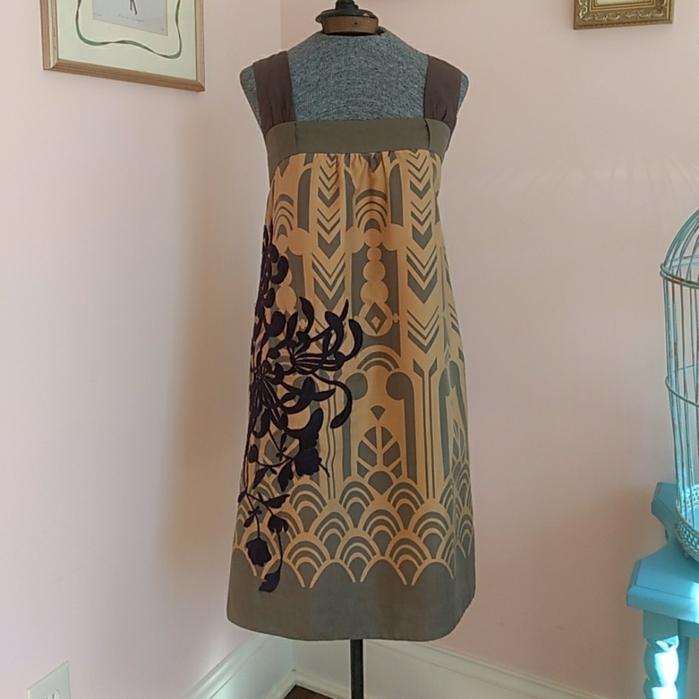 Anthropologie Floreat Embroidered Dress